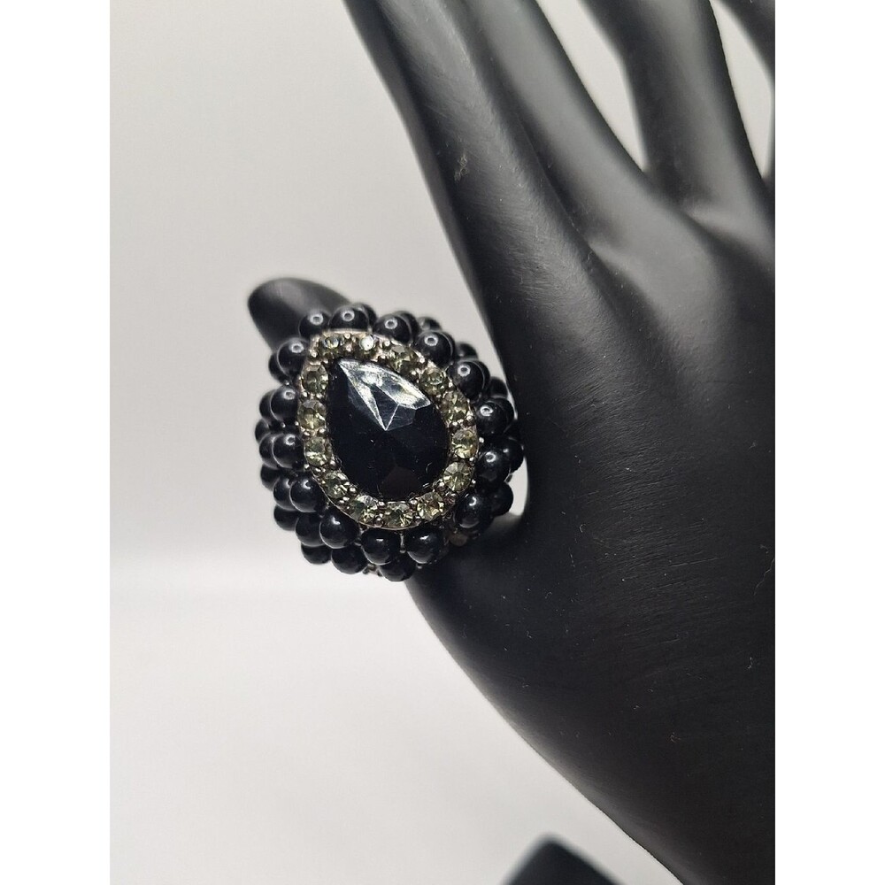 Black Teardrop Statement Ring -chunky Jewelry